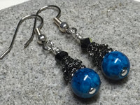 Dark Aqua River Stone Earrings , jewelry - Jill's Beaded Knit Bits, Jill's Beaded Knit Bits
 - 6