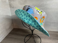 Knitting Sheep Reversible Bucket Hat, Knitting Themed Sun Hat