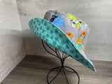 Knitting Sheep Reversible Bucket Hat, Knitting Themed Sun Hat