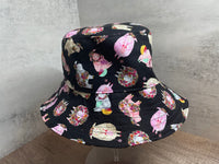 Pink Sheep Reversible Bucket Hat, Knitting Themed Sun Hat