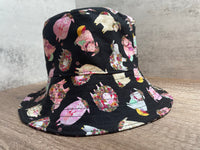 Pink Sheep Reversible Bucket Hat, Knitting Themed Sun Hat