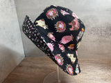 Pink Sheep Reversible Bucket Hat, Knitting Themed Sun Hat