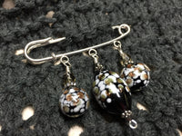 Black Glass Shawl Pin , jewelry - Jill's Beaded Knit Bits, Jill's Beaded Knit Bits
 - 3