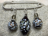 Black Glass Shawl Pin , jewelry - Jill's Beaded Knit Bits, Jill's Beaded Knit Bits
 - 1