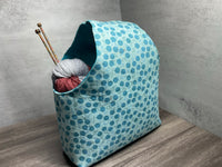 Large Walk Around Knitting Project Bag, Crochet Project Bag, Yarn Ball Print, Tote