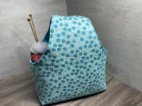 Large Walk Around Knitting Project Bag, Crochet Project Bag, Yarn Ball Print, Tote