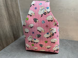 Walk Around Knitting Project Bag, Crochet Project Bag, Sheep Print Tote