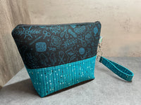 Knitting Project Bag, Crochet Project Bag, Zippered Pouch with Wristlet