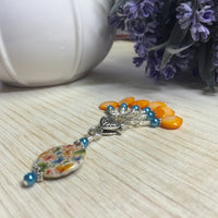 Butterflies Stitch Marker Holder with Snag Free Pastel Orange Stitch Markers , Stitch Markers - Jill's Beaded Knit Bits, Jill's Beaded Knit Bits
 - 8