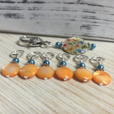 Butterflies Stitch Marker Holder with Snag Free Pastel Orange Stitch Markers , Stitch Markers - Jill's Beaded Knit Bits, Jill's Beaded Knit Bits
 - 3