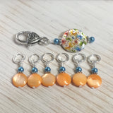 Butterflies Stitch Marker Holder with Snag Free Pastel Orange Stitch Markers , Stitch Markers - Jill's Beaded Knit Bits, Jill's Beaded Knit Bits
 - 5