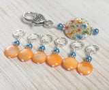 Butterflies Stitch Marker Holder with Snag Free Pastel Orange Stitch Markers , Stitch Markers - Jill's Beaded Knit Bits, Jill's Beaded Knit Bits
 - 1