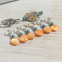 Butterflies Stitch Marker Holder with Snag Free Pastel Orange Stitch Markers , Stitch Markers - Jill's Beaded Knit Bits, Jill's Beaded Knit Bits
 - 6