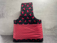 Red Birds Walk Around Knitting Project Bag, Crochet Project Bag, Knitting Tote 3 Sizes