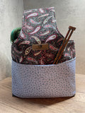 Paisley Print Walk Around Knitting Project Bag, Crochet Project Bag, Knitting Tote 3 Sizes