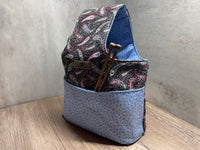 Paisley Print Walk Around Knitting Project Bag, Crochet Project Bag, Knitting Tote 3 Sizes