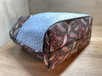 Paisley Print Walk Around Knitting Project Bag, Crochet Project Bag, Knitting Tote 3 Sizes