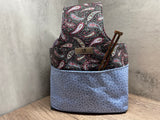 Paisley Print Walk Around Knitting Project Bag, Crochet Project Bag, Knitting Tote 3 Sizes