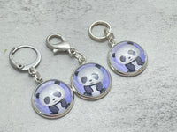 Panda Bear Stitch Markers for Knitting or Crochet, Closed Rings, Open Rings, or Clasps