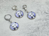 Panda Bear Stitch Markers for Knitting or Crochet, Closed Rings, Open Rings, or Clasps
