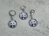 Panda Bear Stitch Markers for Knitting or Crochet, Closed Rings, Open Rings, or Clasps