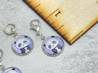 Panda Bear Stitch Markers for Knitting or Crochet, Closed Rings, Open Rings, or Clasps