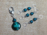 Teal Glass Stitch Marker Set , Stitch Markers - Jill's Beaded Knit Bits, Jill's Beaded Knit Bits
 - 2