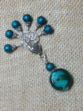 Teal Glass Stitch Marker Set , Stitch Markers - Jill's Beaded Knit Bits, Jill's Beaded Knit Bits
 - 3