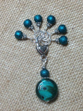 Teal Glass Stitch Marker Set , Stitch Markers - Jill's Beaded Knit Bits, Jill's Beaded Knit Bits
 - 4