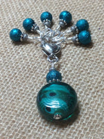 Teal Glass Stitch Marker Set , Stitch Markers - Jill's Beaded Knit Bits, Jill's Beaded Knit Bits
 - 5