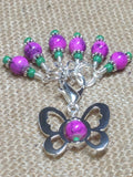 Beaded Butterfly Stitch Marker Set-Pink , Stitch Markers - Jill's Beaded Knit Bits, Jill's Beaded Knit Bits
 - 2