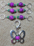 Beaded Butterfly Stitch Marker Set-Pink , Stitch Markers - Jill's Beaded Knit Bits, Jill's Beaded Knit Bits
 - 4