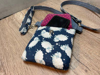 Cell Phone Crossbody Sling Bag, Gift for Knitter, Mini Purse