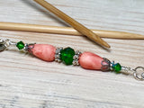 Portuguese Knitting Pin- Salmon Emerald , Portugese Knitting Pin - Jill's Beaded Knit Bits, Jill's Beaded Knit Bits
 - 2