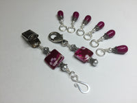 Portuguese Knitting Pin & Stitch Marker Gift Set- Magenta Flowers , Portugese Knitting Pin - Jill's Beaded Knit Bits, Jill's Beaded Knit Bits
 - 8