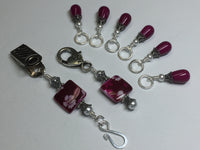 Portuguese Knitting Pin & Stitch Marker Gift Set- Magenta Flowers , Portugese Knitting Pin - Jill's Beaded Knit Bits, Jill's Beaded Knit Bits
 - 11