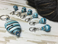 Ice Blue Crochet Stitch Marker Set , Stitch Markers - Jill's Beaded Knit Bits, Jill's Beaded Knit Bits
 - 2