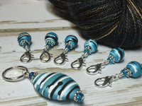 Ice Blue Crochet Stitch Marker Set , Stitch Markers - Jill's Beaded Knit Bits, Jill's Beaded Knit Bits
 - 3