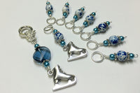 Ice Skate Stitch Marker Set with Clip Holder , Stitch Markers - Jill's Beaded Knit Bits, Jill's Beaded Knit Bits
 - 4