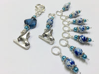 Ice Skate Stitch Marker Set with Clip Holder , Stitch Markers - Jill's Beaded Knit Bits, Jill's Beaded Knit Bits
 - 1