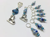 Ice Skate Stitch Marker Set with Clip Holder , Stitch Markers - Jill's Beaded Knit Bits, Jill's Beaded Knit Bits
 - 1