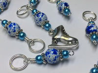 Ice Skate Stitch Marker Set with Clip Holder , Stitch Markers - Jill's Beaded Knit Bits, Jill's Beaded Knit Bits
 - 3