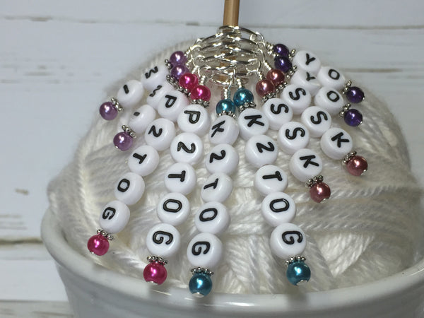 Increase & Decrease Letter Stitch Marker Set – Jill's Beaded Knit Bits