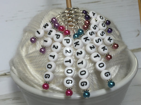 Increase & Decrease Letter Stitch Marker Set – Jill's Beaded Knit Bits