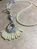 Ivory & Blue Stitch Marker Necklace Set , jewelry - Jill's Beaded Knit Bits, Jill's Beaded Knit Bits
 - 2