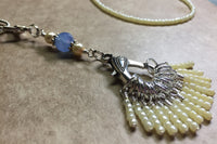 Ivory & Blue Stitch Marker Necklace Set , jewelry - Jill's Beaded Knit Bits, Jill's Beaded Knit Bits
 - 3