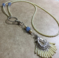 Ivory & Blue Stitch Marker Necklace Set , jewelry - Jill's Beaded Knit Bits, Jill's Beaded Knit Bits
 - 8