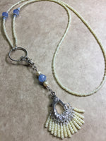 Ivory & Blue Stitch Marker Necklace Set , jewelry - Jill's Beaded Knit Bits, Jill's Beaded Knit Bits
 - 5