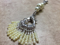 Ivory Knitting Bag Lanyard & 15 Stitch Markers , Stitch Markers - Jill's Beaded Knit Bits, Jill's Beaded Knit Bits
 - 4