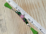 Knitting Needle Point Protector Jewelry- Pink & Green